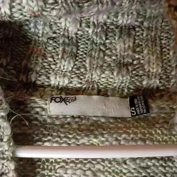 2/$30 FOX Casual Green Pink Oversized Boxy Cozy Knitted sweater S-(#372) - Picture 2 of 7